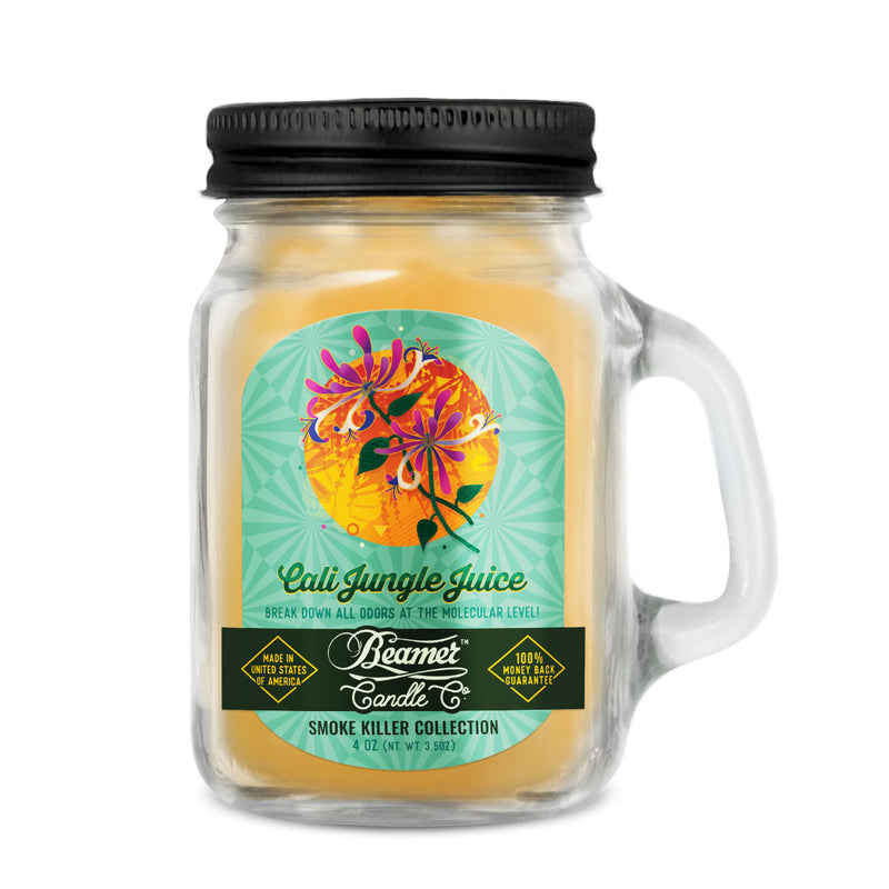 Beamer Candle Co. - Mason Jar Duftkerze mit Glasgriff und Deckel (4 Oz)