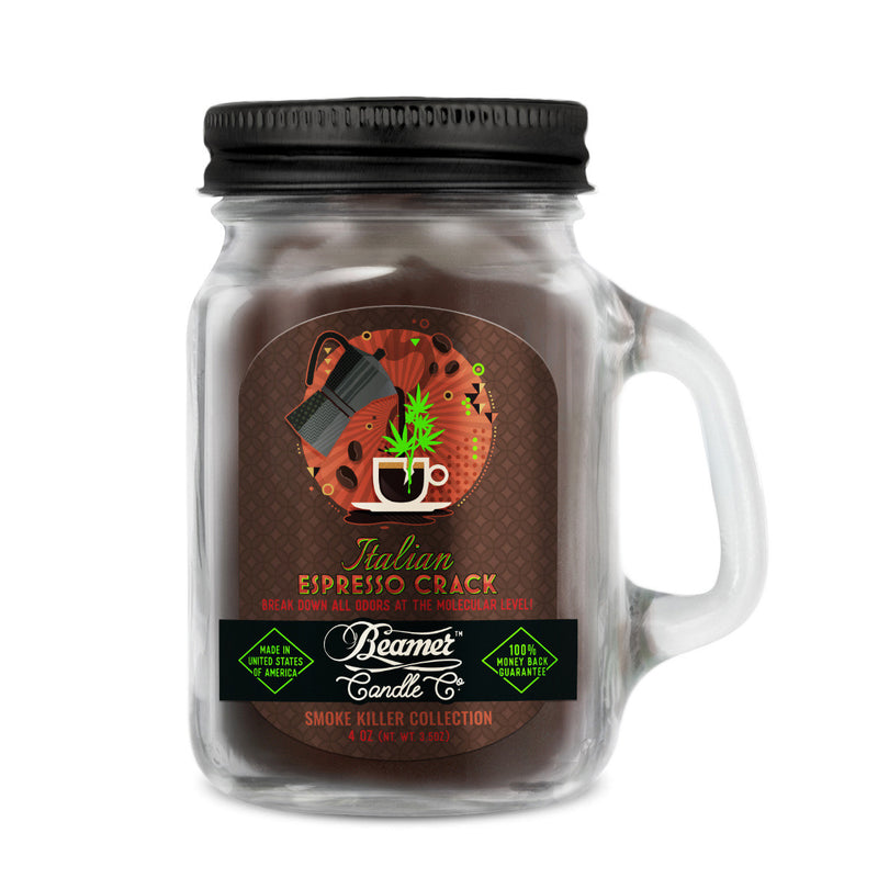 Beamer Candle Co. - Mason Jar Duftkerze mit Glasgriff und Deckel (4 Oz)
