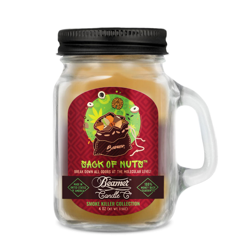 Beamer Candle Co. - Mason Jar Duftkerze mit Glasgriff und Deckel (4 Oz)
